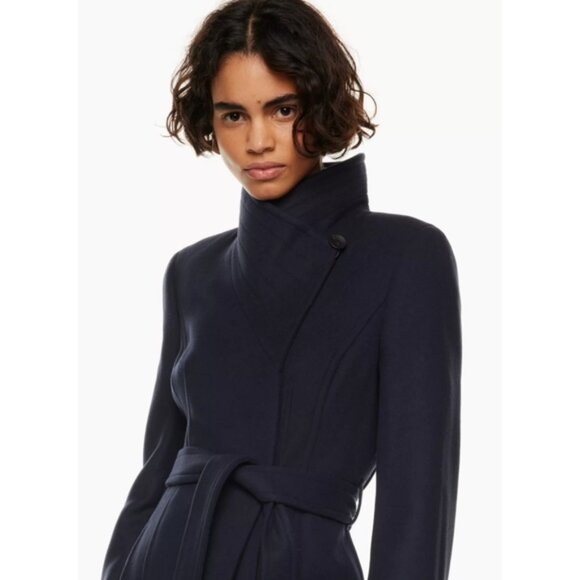 BABATON The Connor Coat Soft Wool Belted Jacket Black L Large Aritzia - Picture 9 of 16